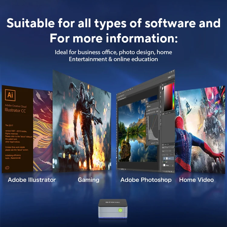 GMKtec G2 Mini PC Windows 11 Pro Intel 12a generazione Alder Lake N100 Mini PC DDR5 12GB RAM 512GB ROM WiFi 6 BT5.2 Computer desktop
