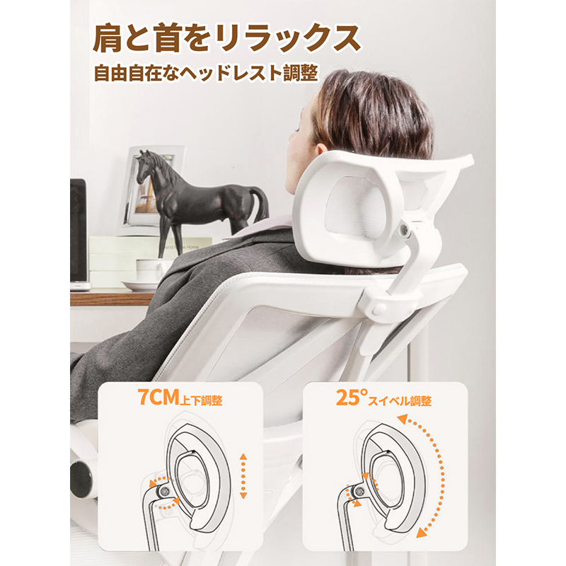 疲れない 人間工学 オフィスチェア いす デスクチェア アームレスト 昇降機能 ヘッドレスト 360度回転椅子メッシュ パソコンチェア PCチェア高通気性 在宅勤務 事務椅子