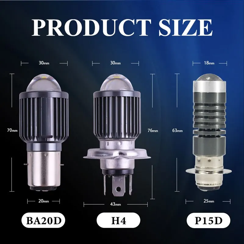 1Pcs H4 LED 오토바이 헤드 라이트 H6 BA20D P15D CSP Led 렌즈 흰색 노란색 안녕 Lo 빔 스포트 라이트 오토바이 스쿠터 러닝 램프