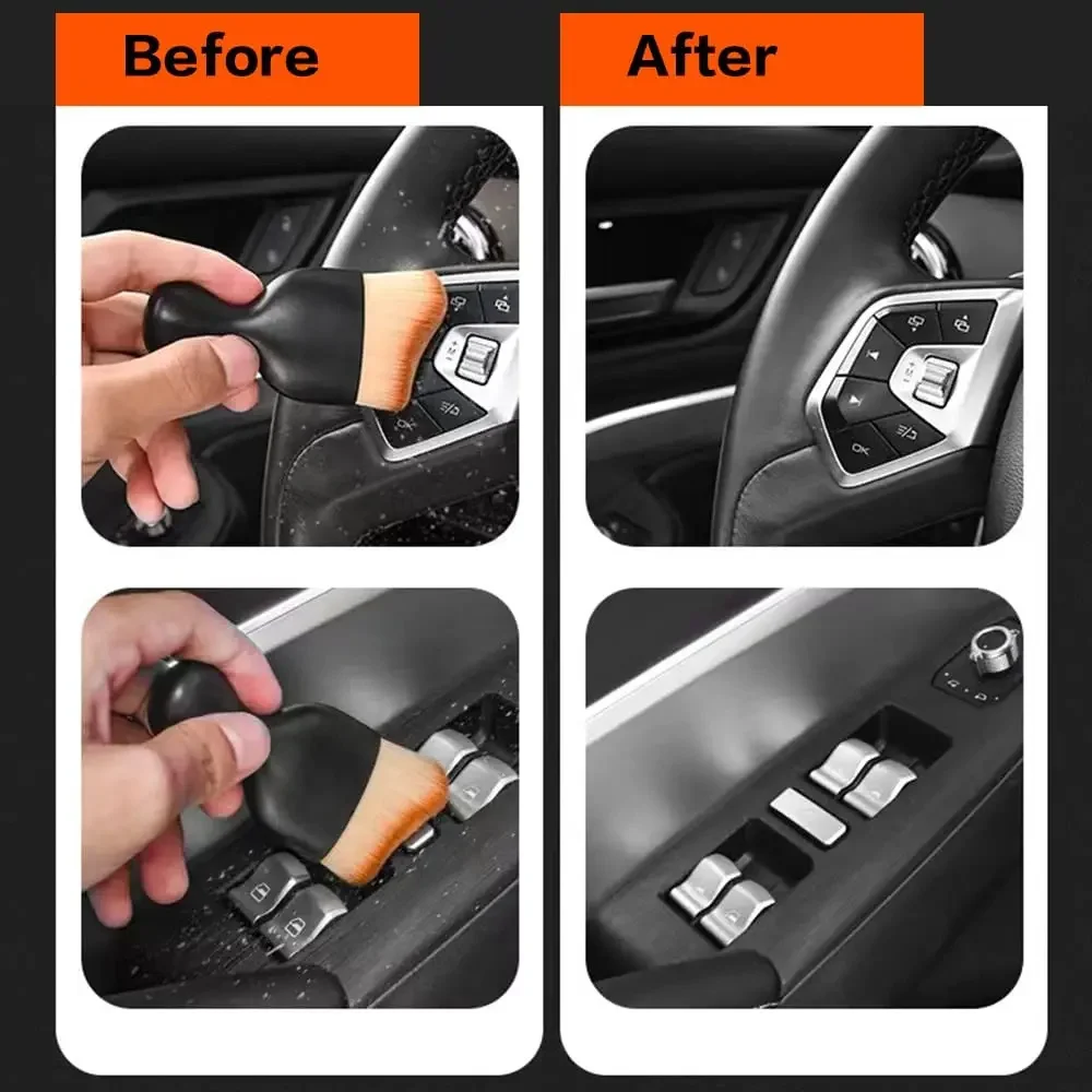 1/2PC cepillo de limpieza de aire acondicionado de coche salida de aire de coche hendiduras cepillos de eliminación de polvo para accesorios de cepillo de limpieza Interior de coche