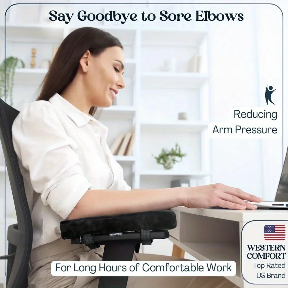 Cuscinetti per braccioli in memory foam per sedia da ufficio Cuscino di supporto per gomito per alleviare la pressione del braccio, coperture universali per sedie da scrivania