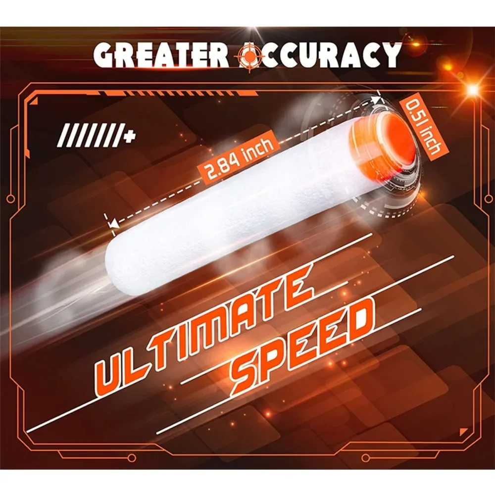 Nerf N Strike Elite 2.0 시리즈용 리필 다트, 글로우 투 더 다크 불렛 팩, 모든 엘리트 블래스터 화이트 호환, 1000 개