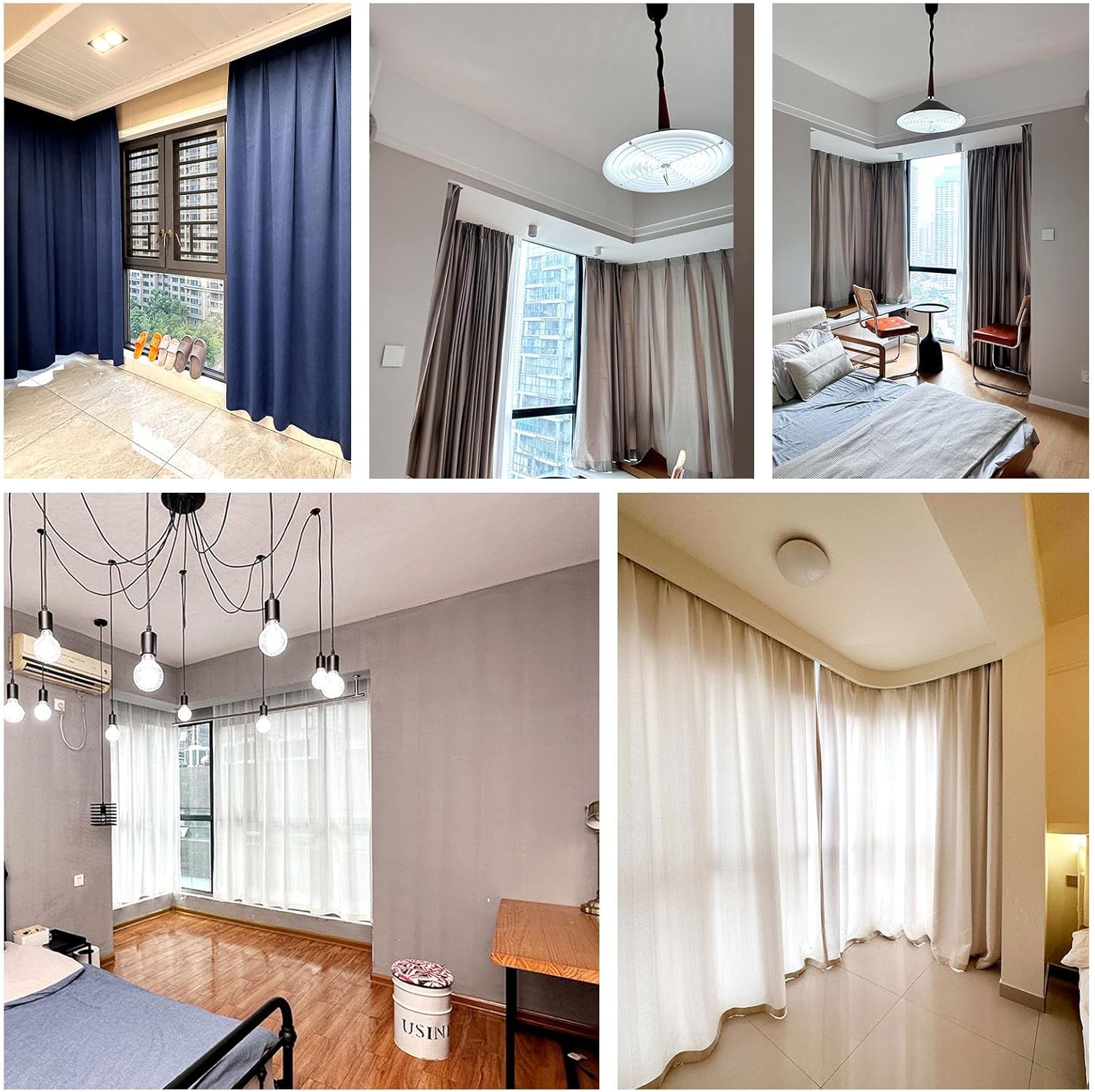 Curvo Para Techo Y Pared Con Riel De Cortina, Flexibles Y Flexibles. Sistema De Rieles Para Cortinas Separador De Ambientes 0,3