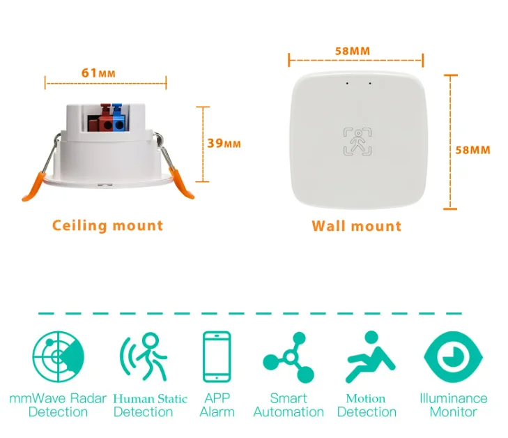 YS-H24G  Smart Human Presence Sensor And Human Body Motion Sensor For Human Detector