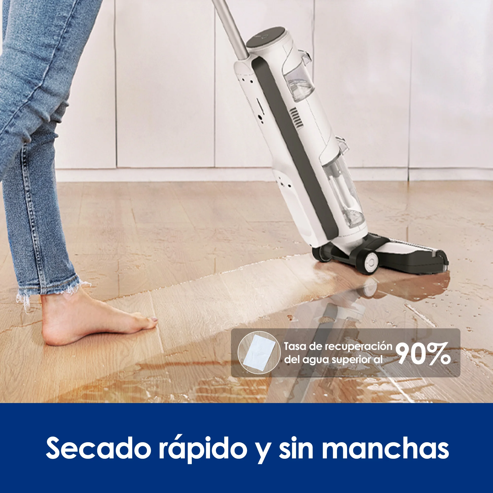 Tineco Aspiradora en seco y húmedo iFloor 3 Breeze Plus Limpiadora y fregona de Pisos inalámbrica Liviana, Limpia Tus Pisos Duros en un Solo Paso