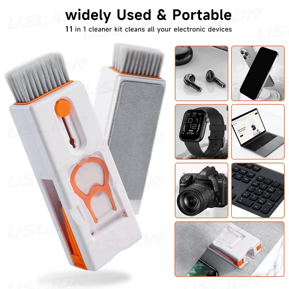 11 In 1 MULTI FUNCTION COMBINATION ชุดทําความสะอาดคีย์บอร์ดแบบพกพาชุดหูฟังคอมพิวเตอร์โทรศัพท์กล้องแท็บเล็ตซิมการ์ด EJECTOR Keycap