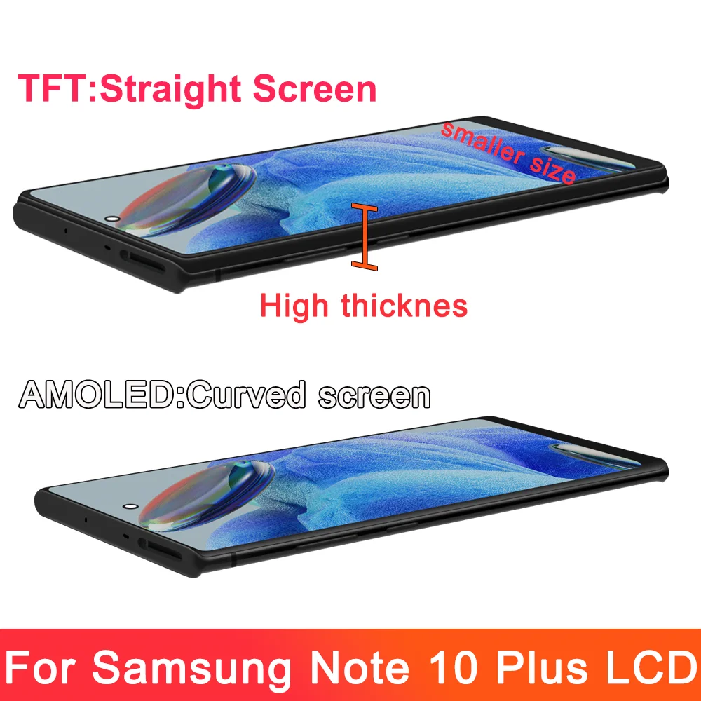 TFT Note 10 Plus Display mit Rahmen für Samsung Galaxy Note 10+ N975F N975F/DS LCD Display Touch Screen Montage Teile