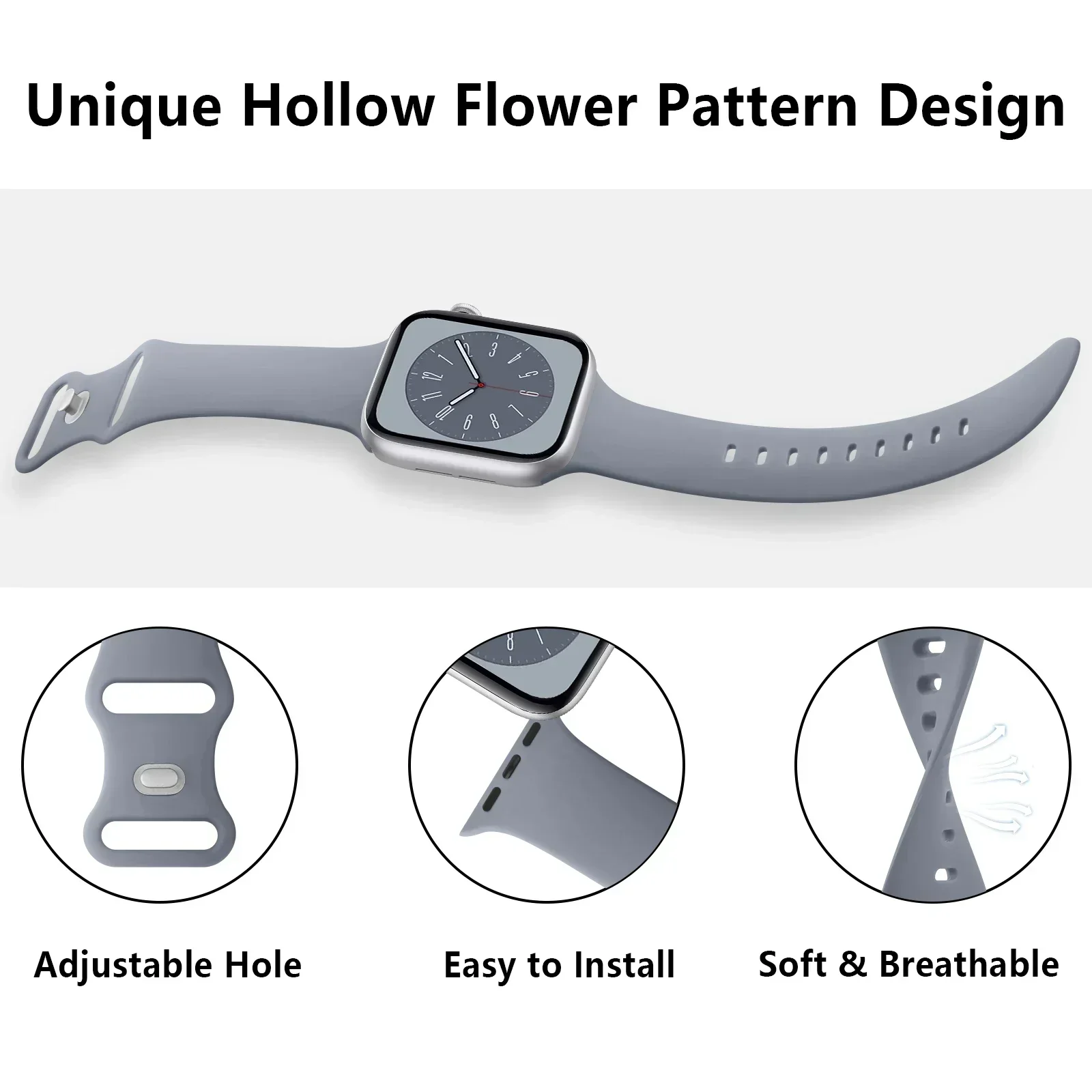 Correa de silicona suave para Apple Watch 9 8 7 6 5 4 3SE, pulsera para iWatch Ultra 49mm 45mm 41mm 40mm 44mm 38mm 42mm