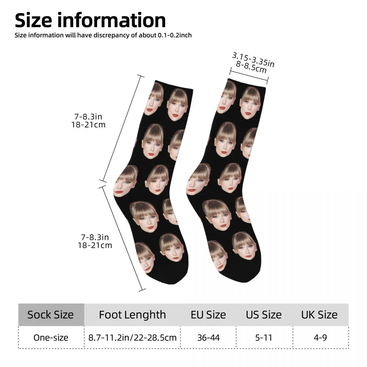 Calcetines informales de Taylors Face The Eras para hombre y mujer, calcetín con gráfico, primavera, verano, Otoño e Invierno