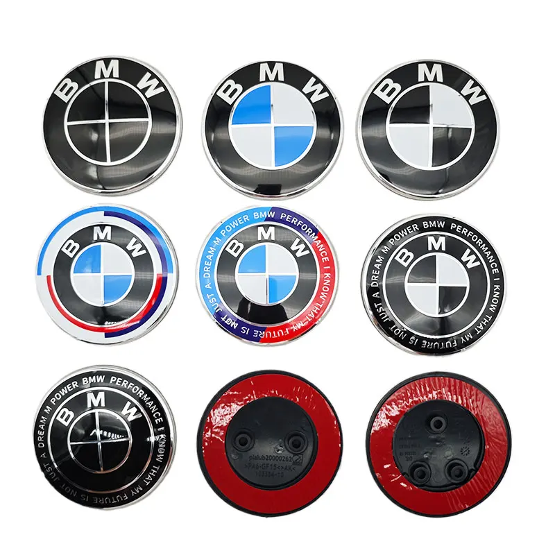 3D ABS 82mm Blau Schwarz Weiß 50. Jahrestag Auto Fronthaube Motorhaube Logo Abzeichen Hinten Stamm Emblem Für BMW F10 F30 F11 F18 F31 F32