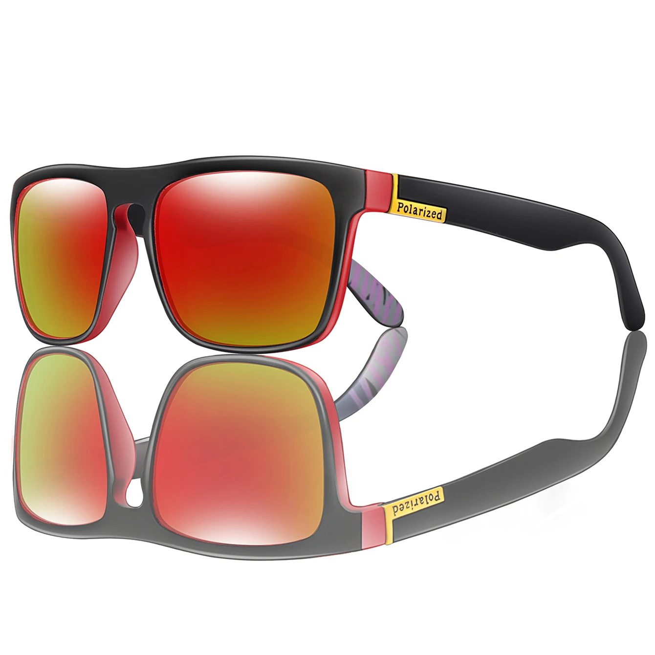 LOISRUBY Marca Polarizada UV400 Óculos de Sol Homens Condução Bicicleta Motocicleta Clássico Quadrado Quadrado Ciclismo Pesca Óculos Festival presente
