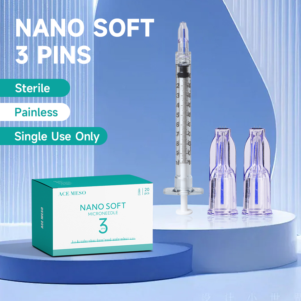 Micro Needle Professional Nanosoft 3Pin Nadeln Einweg-Sterilpaket 0,6/1,0/1,2/1,5 Handgefüllte drei Nadeln