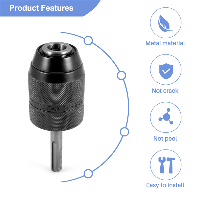 Newest 2-13MM Keyless Drill Chuck with SDS Plus Shank Adaptor,1/2-20UNF Impact Drilling Chuck Change Adapter Converter Tool