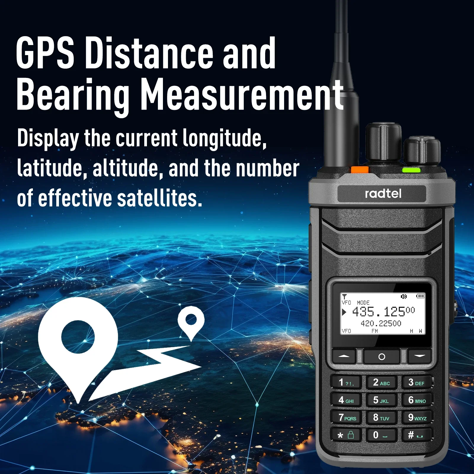 Radtel RT-860G Multiband-Amateurfunk, Dualband mit AM, USB, LSB, HF, UHF, VHF, CW, CB, LW, MW, SW, SSB-Empfang, 1024 Kanäle