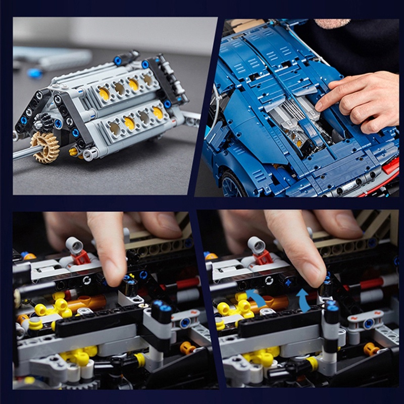 3599Pcs Building Blocks Set 90056 3388C High Tech Super Racing Car Bugattied Chirons Models 20086 42084