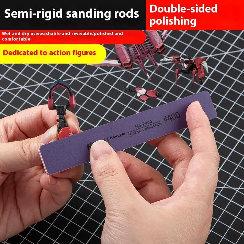 6Pcs MS-E400-1500 Semi-rigid Sanding Sticks Plastic Model Polishing Rod For DIY Assembling Model Build Tools
