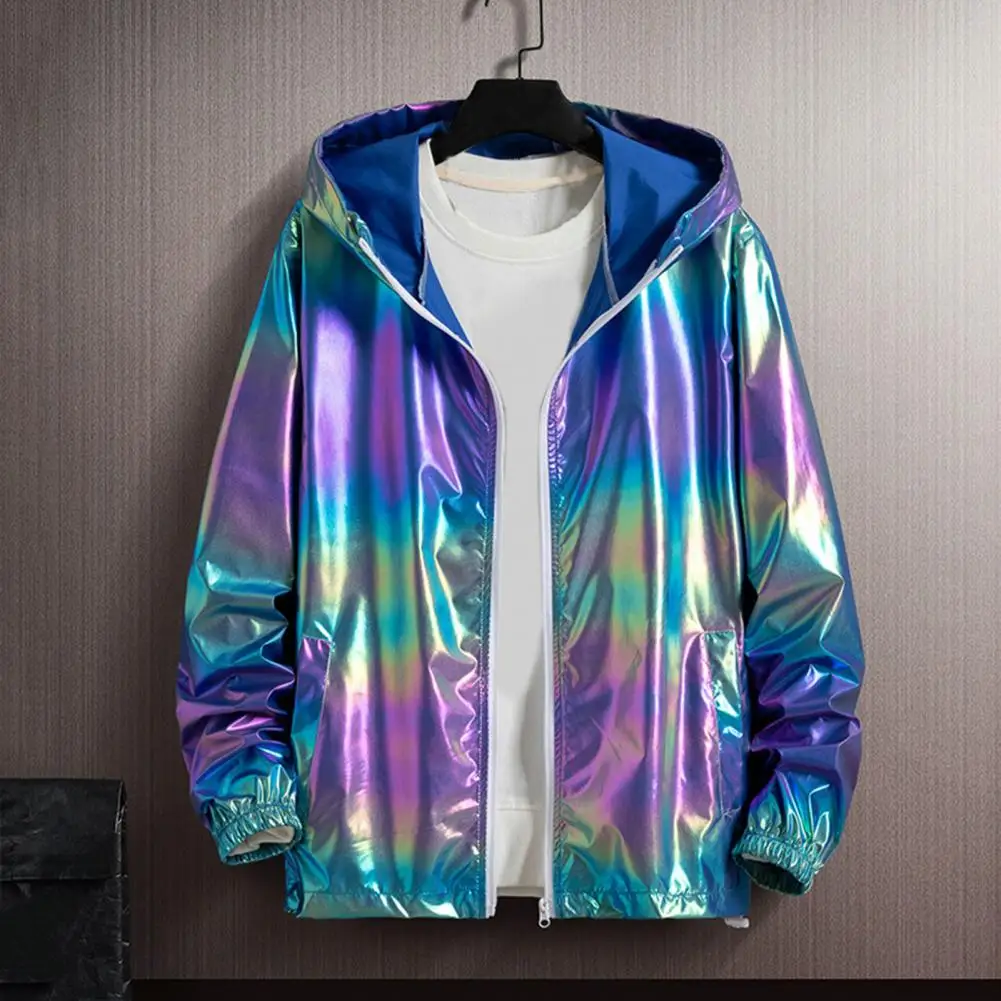 Jaqueta protetor solar primavera outono colorido rosto brilhante protetor solar roupas finas na moda com capuz blusão casaco jaqueta roupas de rua
