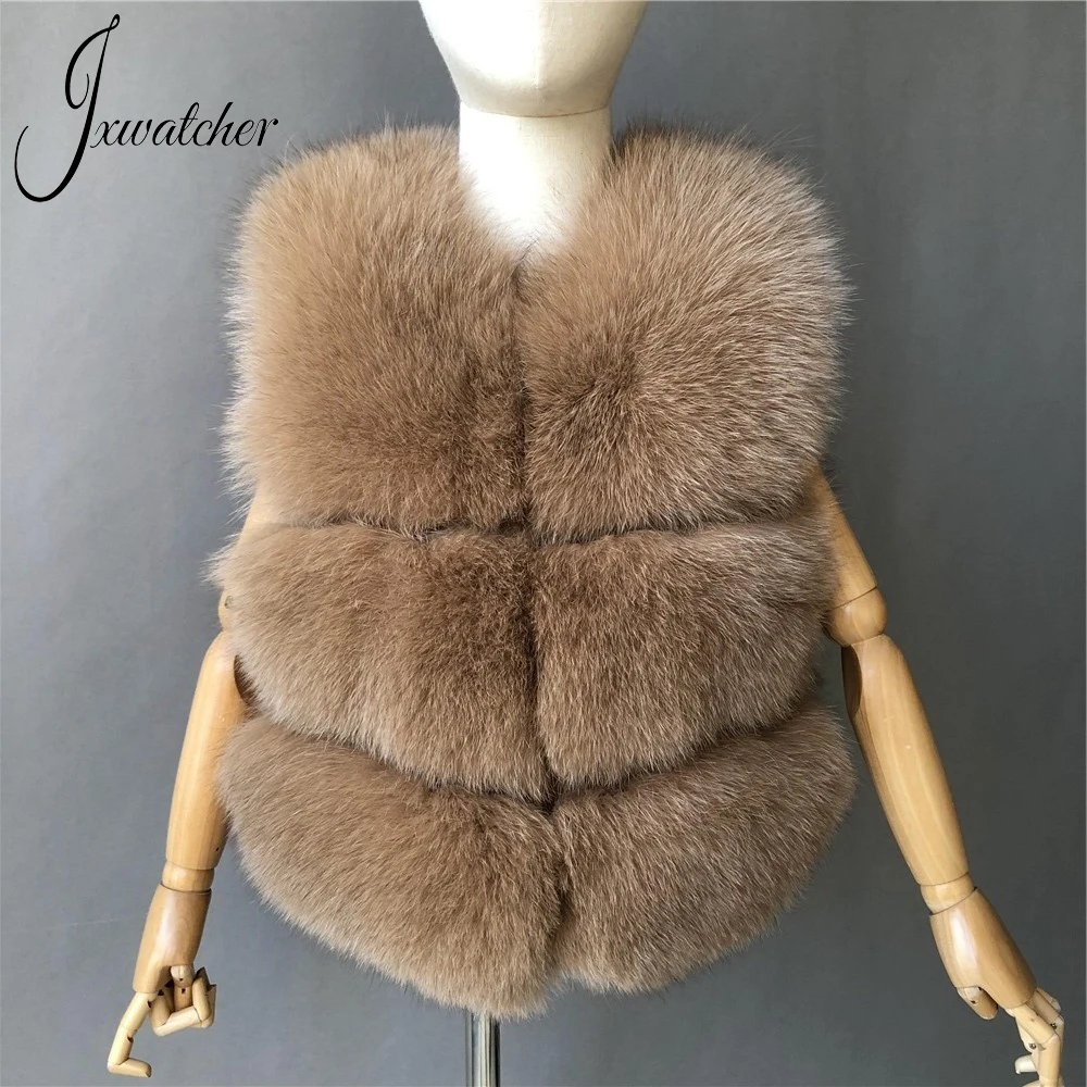 Jxwatcher Kinder Weste aus echtem Fuchspelz, klassisch, Herbst-Winter, modisch, warm halten, für Kinder, flauschiges Fell, ärmelloser Mantel, 2022, Neuankömmling