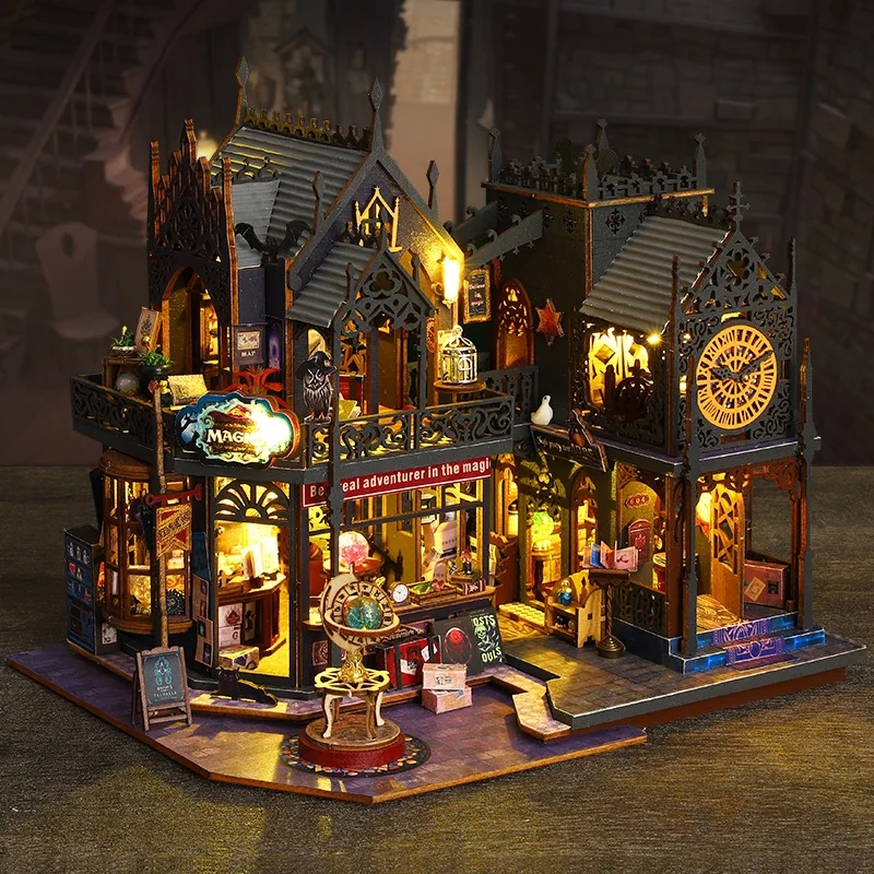 2014 ใหม่ DIY บ้านตุ๊กตาใหญ่ไม้ Miniature เฟอร์นิเจอร์ตุ๊กตาของเล่นเด็กของขวัญวันเกิด