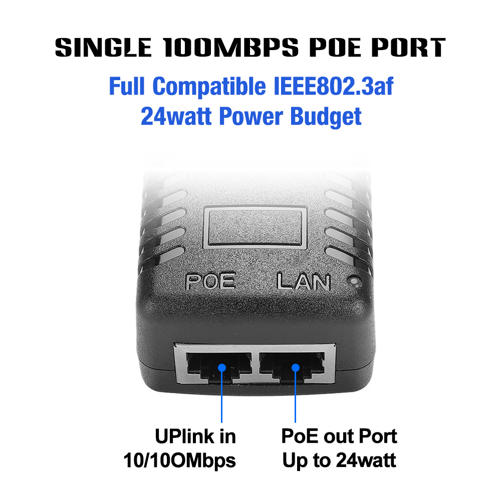 48V/12V POE Injektor Ethernet CCTV Netzteil 0,5A/2A 24W POE für IP Kamera IP Telefone POE Schalter Netzteil EU/US Option