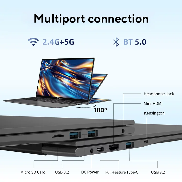 Teclast F17Plus 17,3 inch laptop Intel N95 16GB RAM 512GB SSD Windows 11 notebook 180 °   Flip Computer Verlicht toetsenbord mini-HDMI