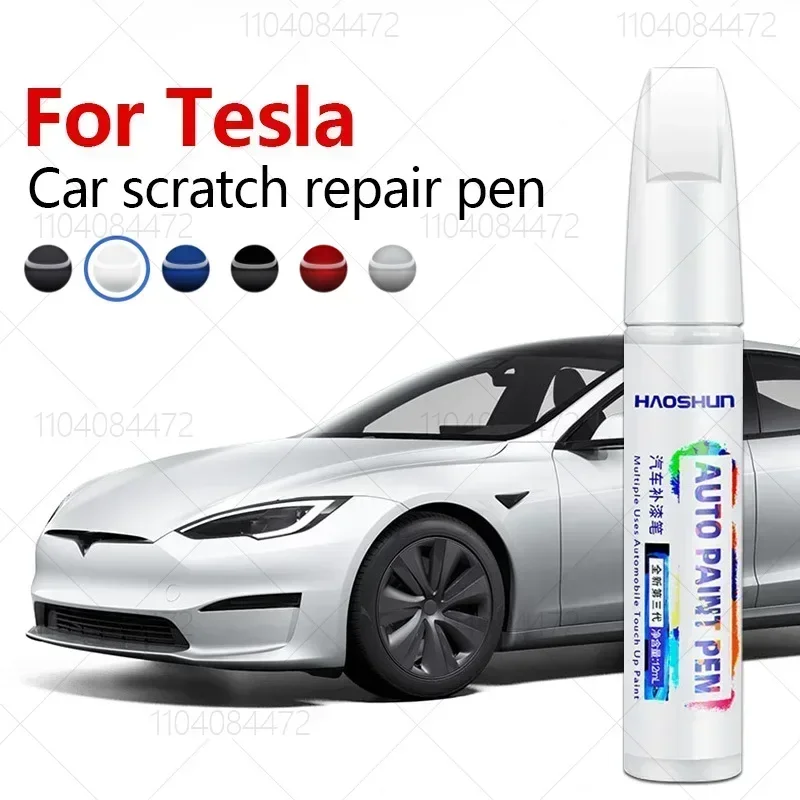 Для Tesla Model 3 Y X S автомобильная краска, ручка для ремонта царапин, аксессуары для краски, черный жемчуг, белый, серебристый, глубоководный, синий, красный