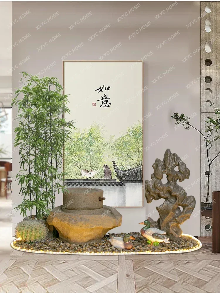 Fangzhen Taihu Danau batu Villa halaman dekorasi pemandangan jendela restoran galeri seni kerajinan dekoratif