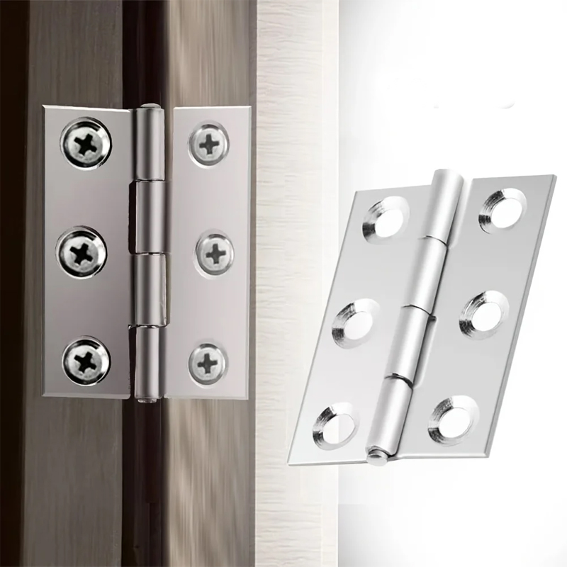 10pcs Stainless Steel Door Hinges Cabinet Doors Windows Wooden Box Flat Hinge Home Furniture Hardware Accessories