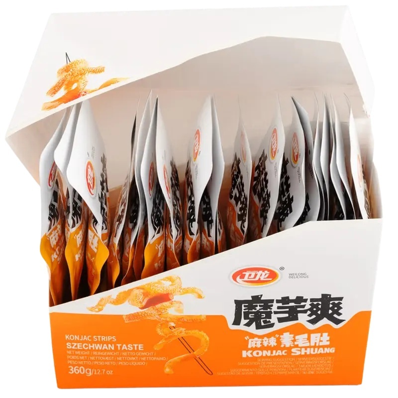 WL Konjac Strips - Sichuan-Style Vegan Snack Hot Spicy & Hot Sour & Hot Flavour 18gx 40pack