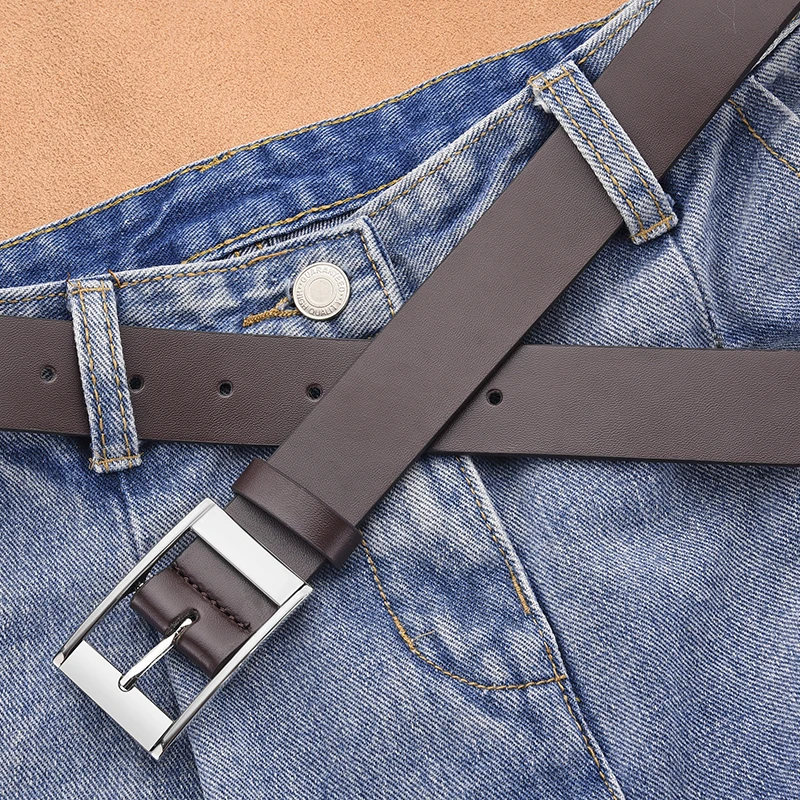Cinturón Retro de PU con hebilla para hombre, cinturón de negocios versátil a la moda, cinturón de diseño único para hombre
