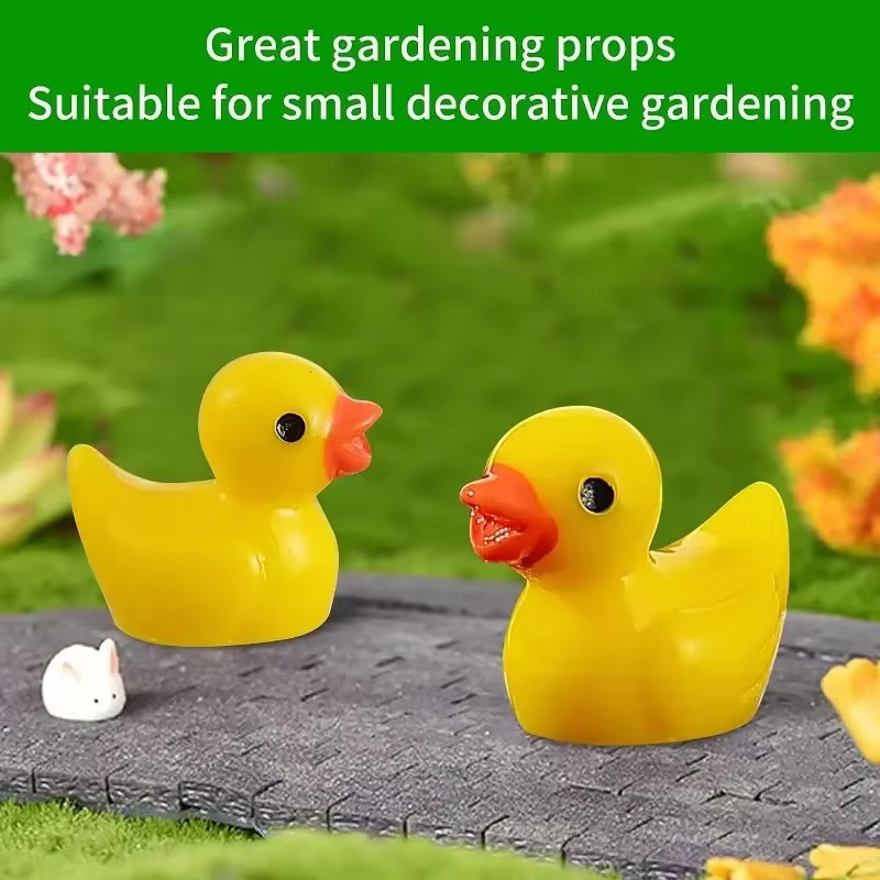 50/100Pcs Mini Resin Ducks Tiny Duck Miniature Figures Bulk Little Duck Charms for Party, DIY Micro Landscape Decorations