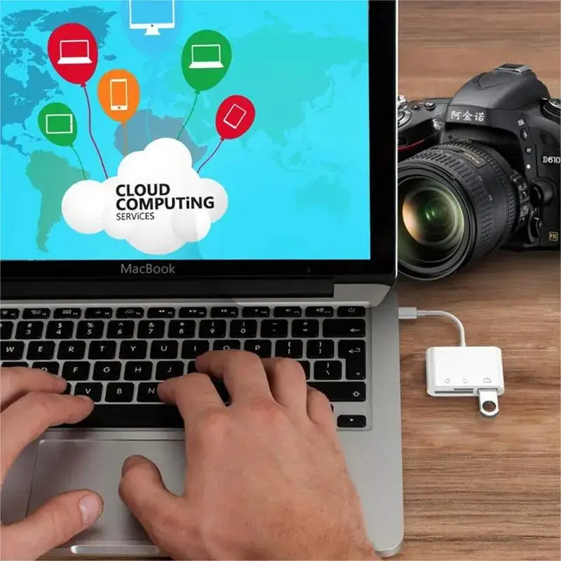 3 in 1 Leitor de cartão de ผู้ถือ tipo C adaptador TF CF SD OTG Writer Compact Flash USB-C iPad Pro Huawei MacbookSamsungXiaomi