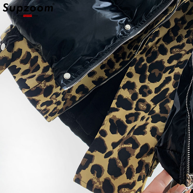 Supzoom 2023 New Arrival Casual Male Popular Winter Trendy Vertical Collar Thickened Warm Couple Bright Short Bread Jacket Men