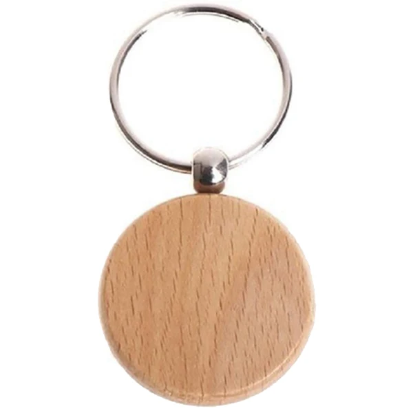 ใหม่ล่าสุด 40 ชิ้นเปล่ารอบไม้ Key Chain Diy ไม้พวงกุญแจ Key Tags สามารถแกะสลัก Diy ของขวัญ