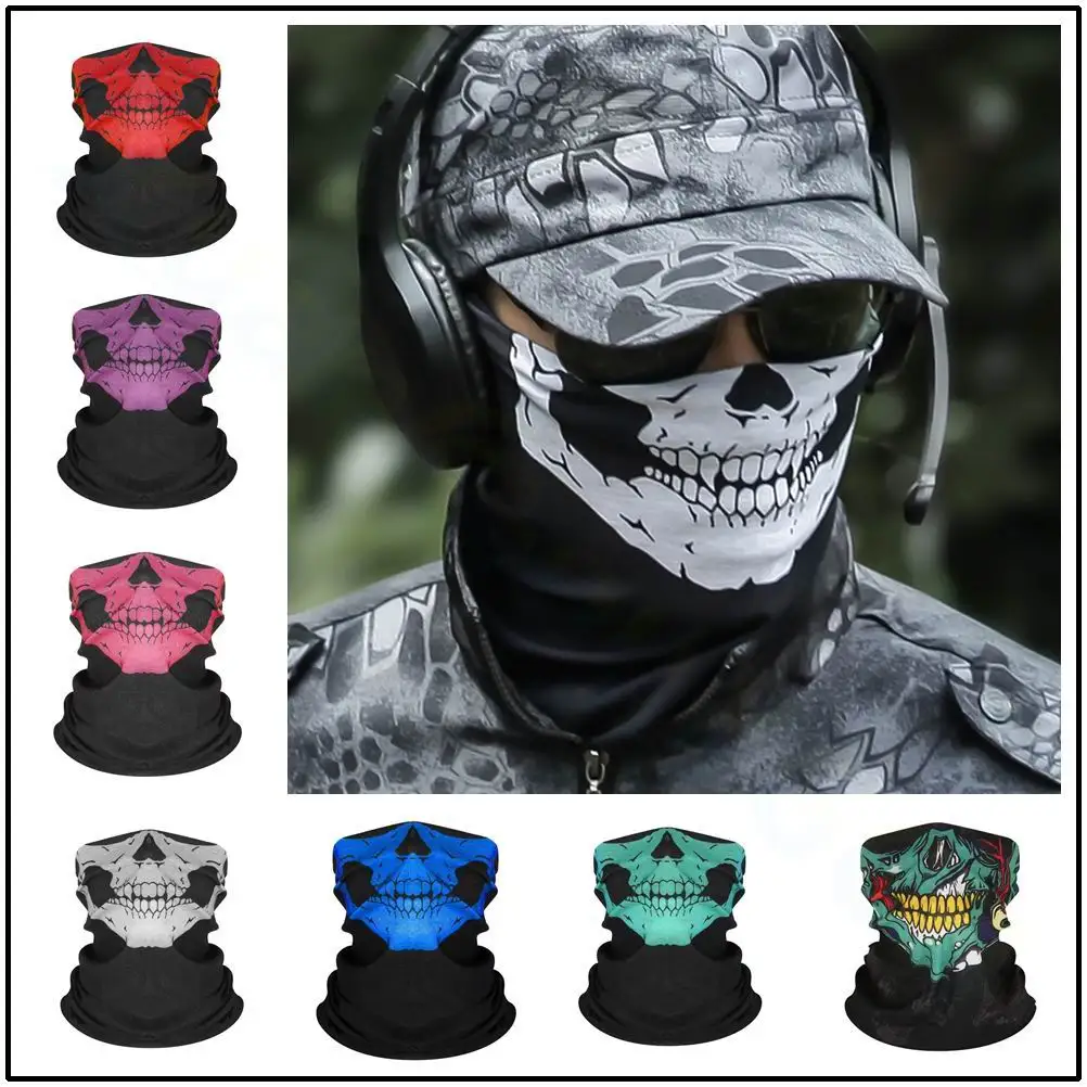 Xe Đạp Xe Đạp Ski Skull Nửa Mặt Nạ Ma Scarf Đa Dụng Cổ Ấm Cod Маска От Вируса Masque Tissu Mascara Para rosto