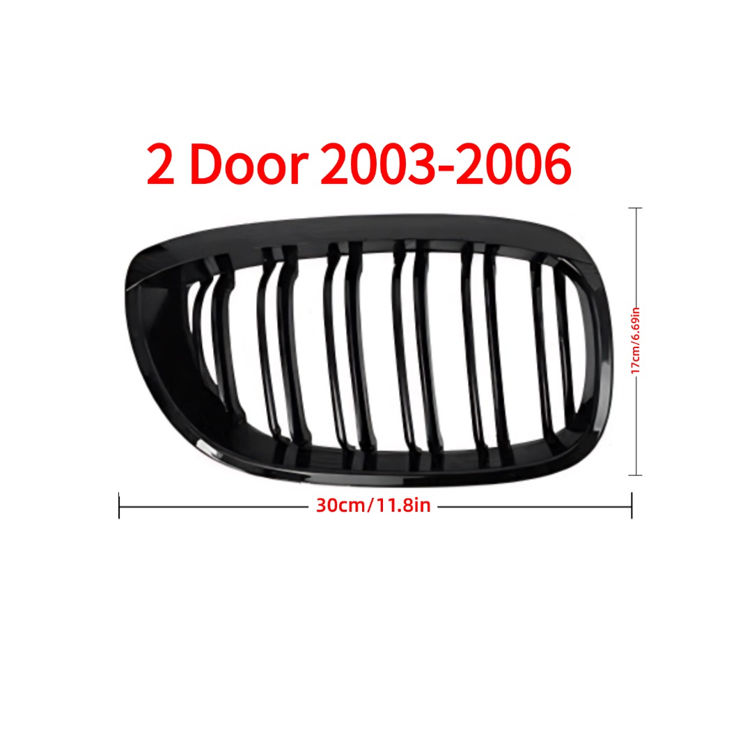 Preto brilhante amortecedor dianteiro rim grill grade de radiador para bmw e46 3 série 2 4 portas 2002-2006 acessórios de ajuste corpo kit
