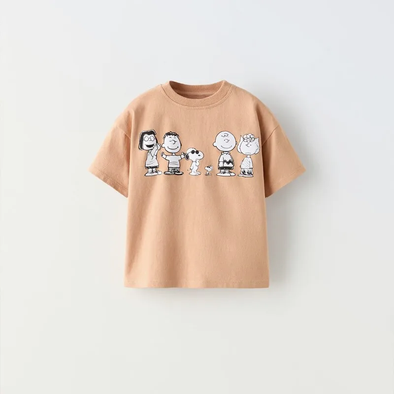 แฟชั่นการออกแบบแบรนด์เด็กเสื้อยืดฤดูร้อนเสื้อผ้าการ์ตูนแขนสั้นเด็กเสื้อผ้า Crewneck เสื้อ T