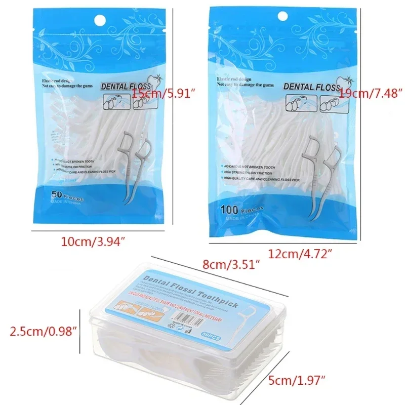 50/100pcs 치실 Flosser 추천 이쑤시개 치아 스틱 치아 청소 치간 칫솔 구강 위생 관리 도구