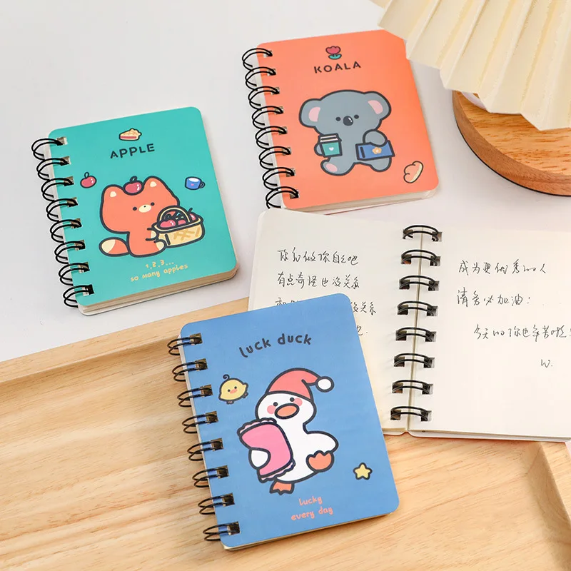 Mini Blank Notebook Study Office Pocket Notepad A7 Small Coil Book Travelers Notebook  Kawaii Cartoon
