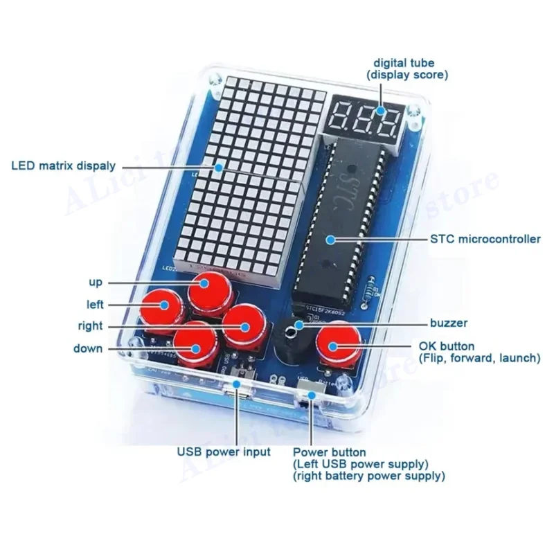 Kit di produzione per console di gioco Fai da te 51 Kit di gioco per bambini a chip singolo Gioco classico Set di giochi per macchine elettroniche per saldatura