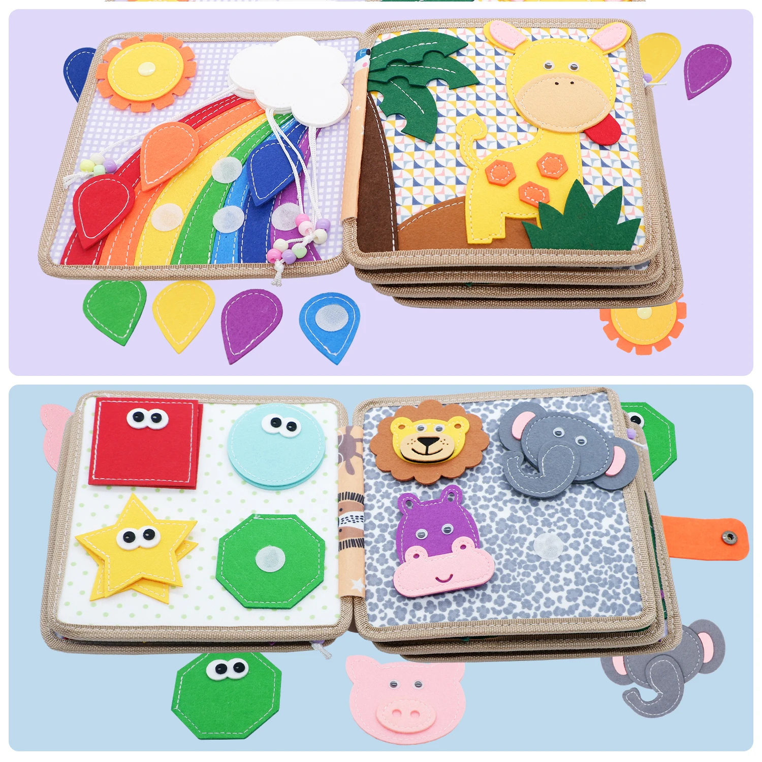 Montessori ของเล่น Busy Board ยีราฟ Busy Book ก่อนวัยเรียนการเรียนรู้การศึกษา Quiet Book Sensory Travel ของเล่นสําหรับทารก 3 4 5 6 อายุ