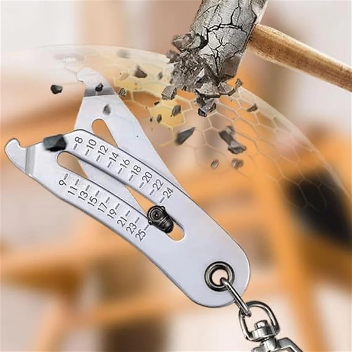 BAAU Portable Precision Thread Size Check Keychain - Bolt Size Finder Keychain, Portable Keychain