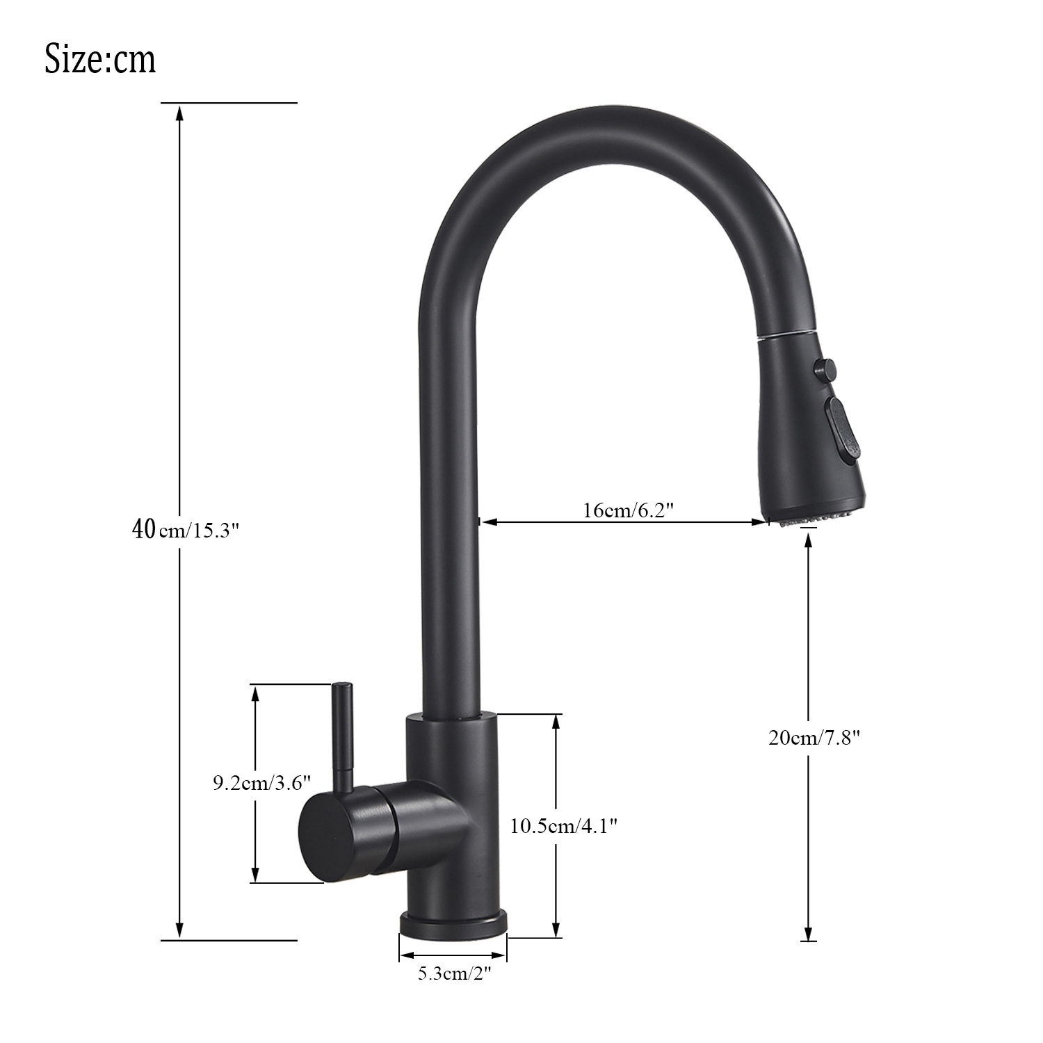 Black Pull Out Kitchen Sink Faucet Deck Mounted Stream Sprayer Kitchen Mixer Tap Bathroom Kitchen Hot Cold Tap