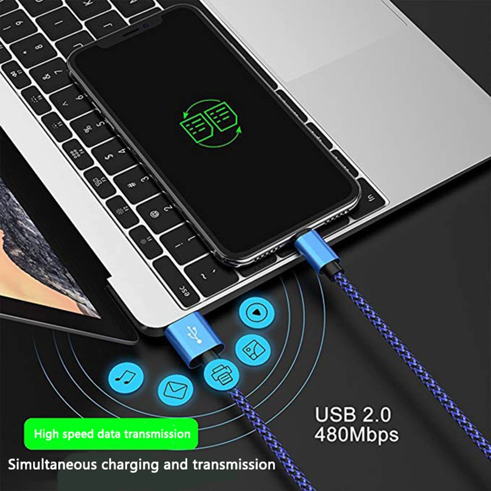 USB 유형 C 케이블 고속 충전 배터리 충전기 와이어 짠 나일론 날짜 케이블 삼성 화웨이에 대한 1M 2M 3M 휴대 전화 충전기
