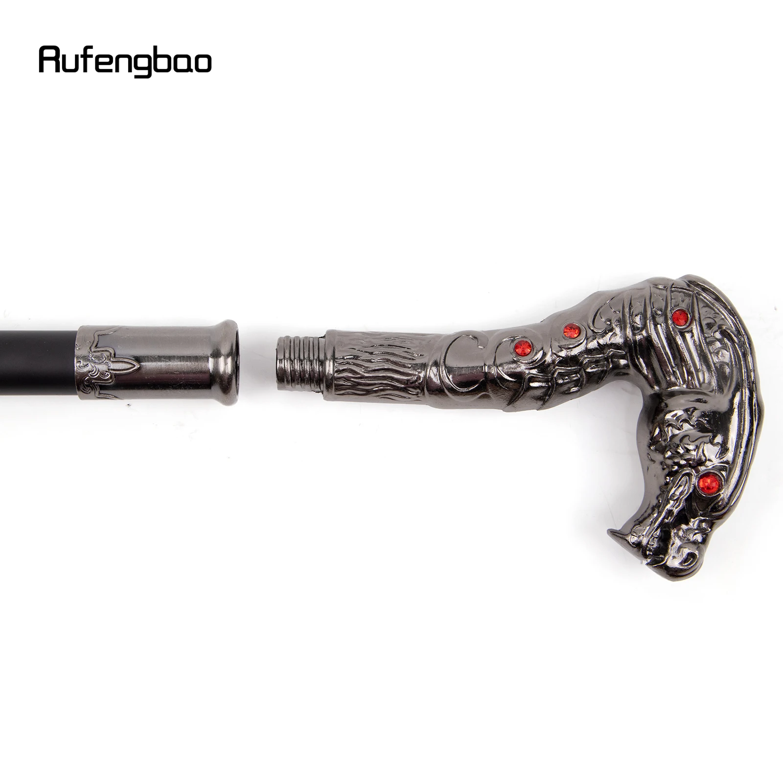 Red Eye Dragon Silver Luxury Walking Stick, Moda de festa elegante bengala, Botão de Cosplay Cane, Crochet decorativo, 93cm