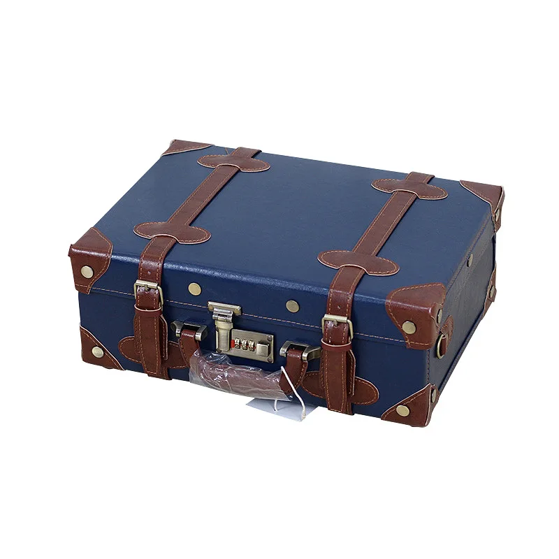 Caja de maquillaje femenina portátil retro, nueva versión coreana, caja de almacenamiento de 13 pulgadas, equipaje para estudiantes, mini regalo portátil, 2024