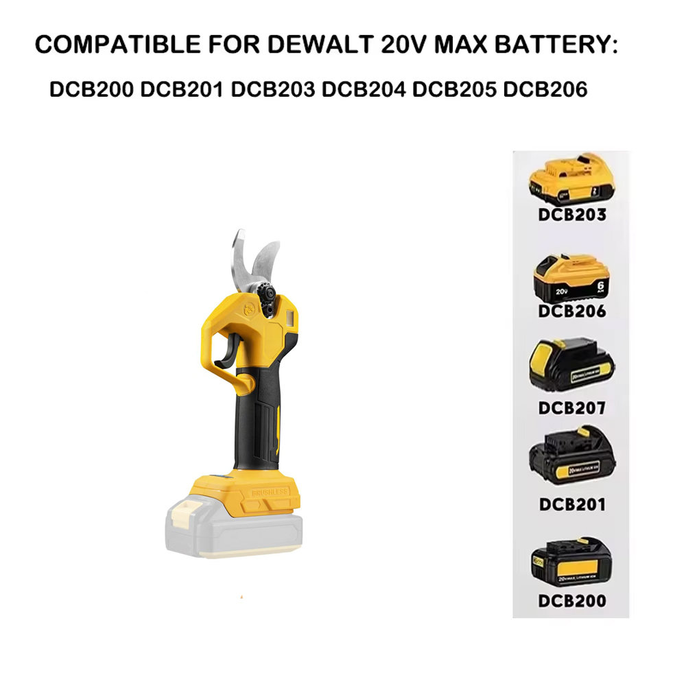 VILASTING-tijeras de podar eléctricas sin escobillas, herramienta de jardín, podadora con pantalla LED, tijeras inalámbricas, ajuste de árbol, Dewalt, 18V BatteryPin
