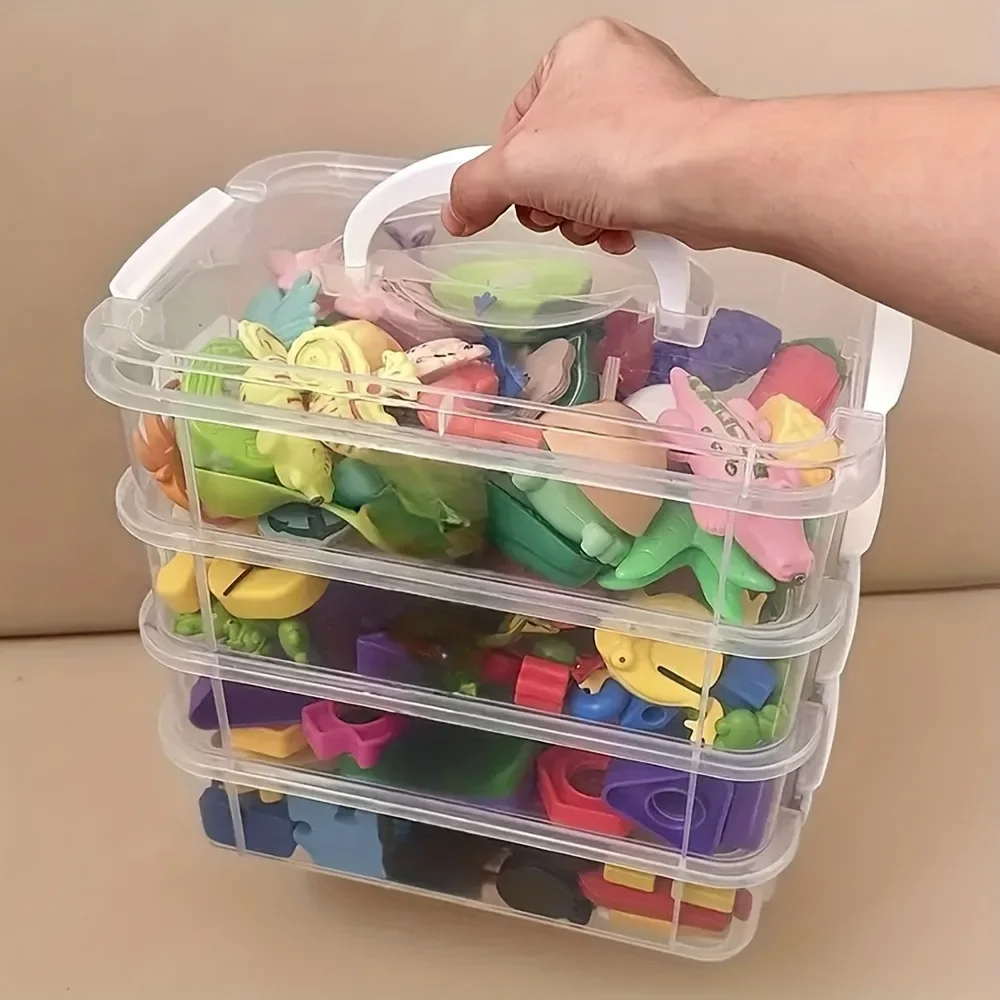 Building Blocks กล่องเก็บเรียบง่ายเครื่องมือการจําแนกกล่องของเล่น Moisture-Proof แบ่งลิ้นชักกันฝุ่น Storage Casket