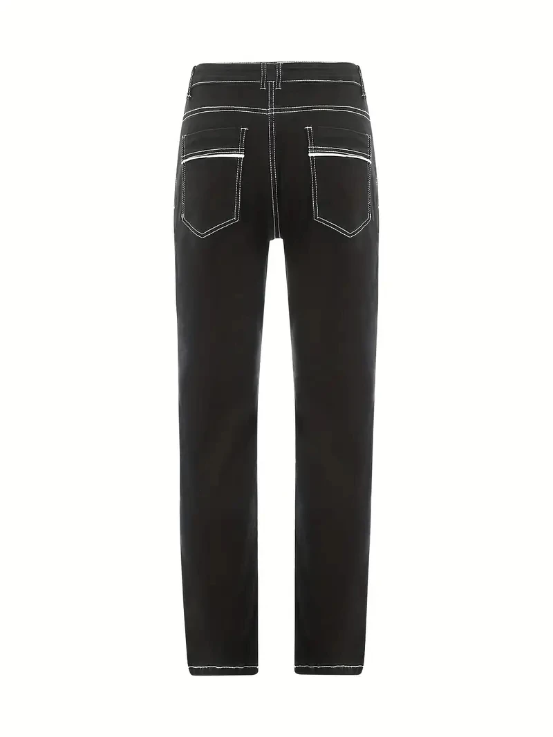 Pantalones vaqueros ajustados de alta calidad para hombre, vaqueros elásticos informales de estilo callejero de color sólido para primavera, verano, otoño e invierno