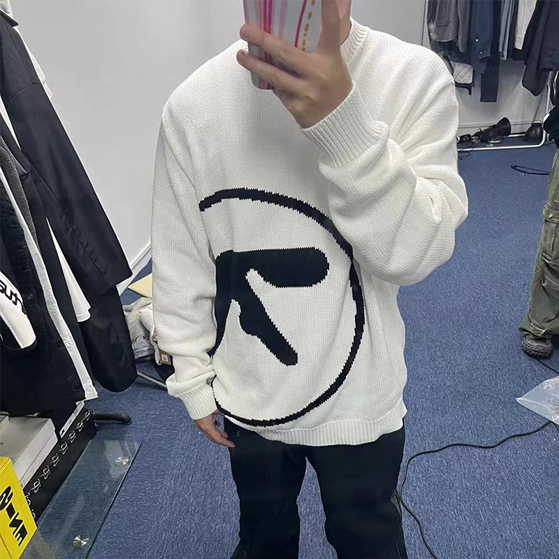 Frauen Pullover Aphex Twin Stricken Y2k Herbst Pullover Langarm Tops Vintage Strickwaren Jumper Streetwear Koreanische Weibliche Kleidung